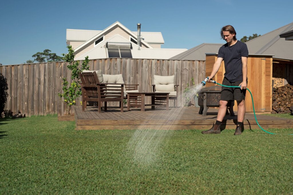 Watering lawn